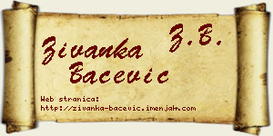 Živanka Bačević vizit kartica